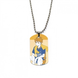 Haikyuu!! Anime double-sided full color printed military brand necklace price for 5 pcs
