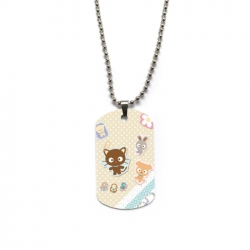 Sanrio Anime double-sided full color printed military brand necklace price for 5 pcs