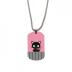 Sanrio Anime double-sided full color printed military brand necklace price for 5 pcs