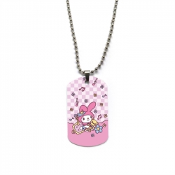 Sanrio Anime double-sided full color printed military brand necklace price for 5 pcs