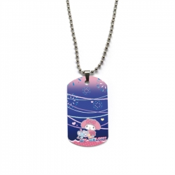 Sanrio Anime double-sided full color printed military brand necklace price for 5 pcs