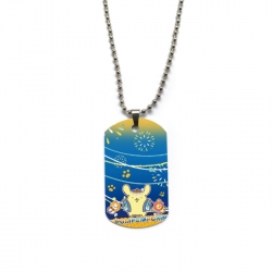 Sanrio Anime double-sided full color printed military brand necklace price for 5 pcs