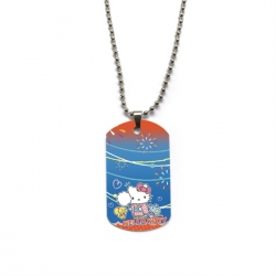 Sanrio Anime double-sided full color printed military brand necklace price for 5 pcs