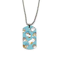 SharkCat Anime double-sided full color printed military brand necklace price for 5 pcs