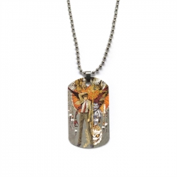 Death note Anime double-sided full color printed military brand necklace price for 5 pcs