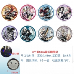 Demon Slayer Kimets Anime round Astral membrane brooch badge 58MM a set of 8