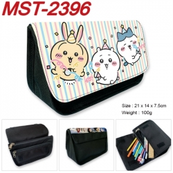 Chiikawa Anime Velcro canvas zipper pencil case Pencil Bag 21x14x7.5cm
