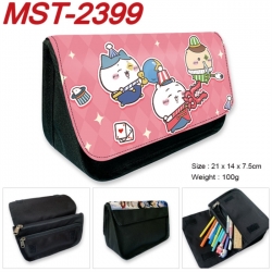 Chiikawa Anime Velcro canvas zipper pencil case Pencil Bag 21x14x7.5cm