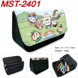 Chiikawa Anime Velcro canvas zipper pencil case Pencil Bag 21x14x7.5cm