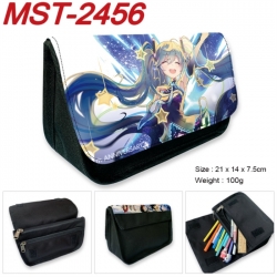 Hatsune Miku Anime Velcro canvas zipper pencil case Pencil Bag 21x14x7.5cm