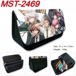Dangan-Ronpa Anime Velcro canvas zipper pencil case Pencil Bag 21x14x7.5cm