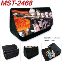 Dangan-Ronpa Anime Velcro canvas zipper pencil case Pencil Bag 21x14x7.5cm