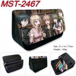 Dangan-Ronpa Anime Velcro canvas zipper pencil case Pencil Bag 21x14x7.5cm