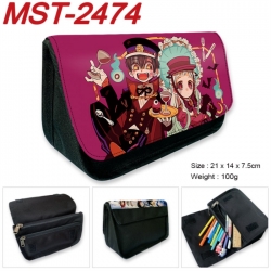 Toilet-bound Hanako-kun Anime Velcro canvas zipper pencil case Pencil Bag 21x14x7.5cm
