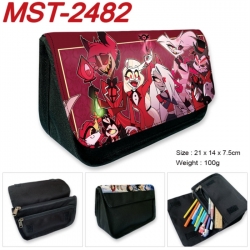 Hazbin Hotel Anime Velcro canvas zipper pencil case Pencil Bag 21x14x7.5cm