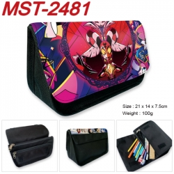 Hazbin Hotel Anime Velcro canvas zipper pencil case Pencil Bag 21x14x7.5cm