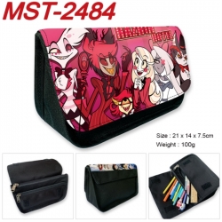 Hazbin Hotel Anime Velcro canvas zipper pencil case Pencil Bag 21x14x7.5cm