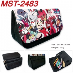 Hazbin Hotel Anime Velcro canvas zipper pencil case Pencil Bag 21x14x7.5cm