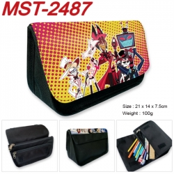 Hazbin Hotel Anime Velcro canvas zipper pencil case Pencil Bag 21x14x7.5cm