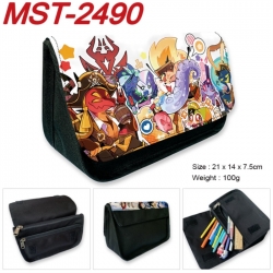 Hazbin Hotel Anime Velcro canvas zipper pencil case Pencil Bag 21x14x7.5cm