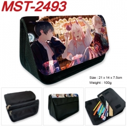 Chainsaw Man Anime Velcro canvas zipper pencil case Pencil Bag 21x14x7.5cm