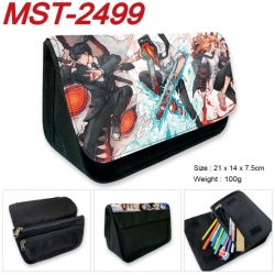 Chainsaw Man Anime Velcro canvas zipper pencil case Pencil Bag 21x14x7.5cm
