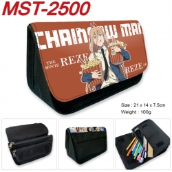 Chainsaw Man Anime Velcro canvas zipper pencil case Pencil Bag 21x14x7.5cm