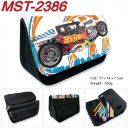 Hot wheels Anime Velcro canvas zipper pencil case Pencil Bag 21x14x7.5cm