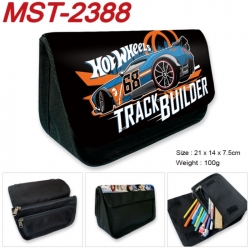 Hot wheels Anime Velcro canvas zipper pencil case Pencil Bag 21x14x7.5cm