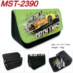 Hot wheels Anime Velcro canvas zipper pencil case Pencil Bag 21x14x7.5cm