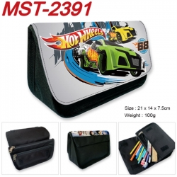 Hot wheels Anime Velcro canvas zipper pencil case Pencil Bag 21x14x7.5cm