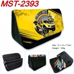 Hot wheels Anime Velcro canvas zipper pencil case Pencil Bag 21x14x7.5cm