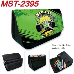 Hot wheels Anime Velcro canvas zipper pencil case Pencil Bag 21x14x7.5cm