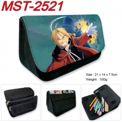 Fullmetal Alchemist Anime Velcro canvas zipper pencil case Pencil Bag 21x14x7.5cm