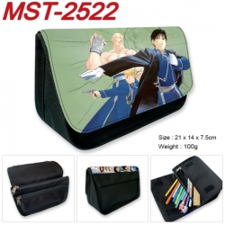 Fullmetal Alchemist Anime Velcro canvas zipper pencil case Pencil Bag 21x14x7.5cm