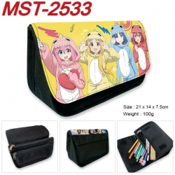 BOCCHI THE ROCK!  Anime Velcro canvas zipper pencil case Pencil Bag 21x14x7.5cm