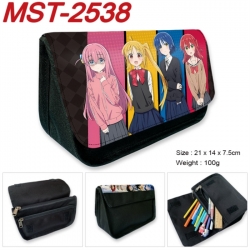 BOCCHI THE ROCK!  Anime Velcro canvas zipper pencil case Pencil Bag 21x14x7.5cm