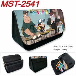 Gravity Falls Anime Velcro canvas zipper pencil case Pencil Bag 21x14x7.5cm
