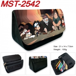 Gravity Falls Anime Velcro canvas zipper pencil case Pencil Bag 21x14x7.5cm