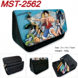 One Piece Anime Velcro canvas zipper pencil case Pencil Bag 21x14x7.5cm