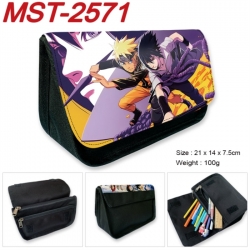 Naruto Anime Velcro canvas zipper pencil case Pencil Bag 21x14x7.5cm