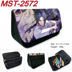 Naruto Anime Velcro canvas zipper pencil case Pencil Bag 21x14x7.5cm