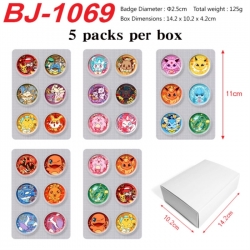 Pokemon Anime peripheral pill bar badge 25mm 5 packs per box