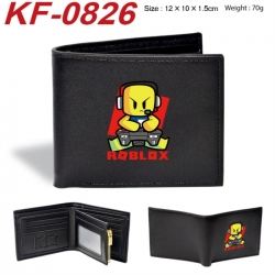 Roblox Anime peripheral black brown leather double fold wallet 12X10X1.5CM 70g