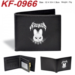 Stray Kids Anime peripheral black brown leather double fold wallet 12X10X1.5CM 70g