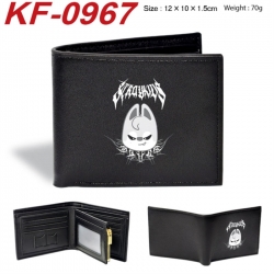 Stray Kids Anime peripheral black brown leather double fold wallet 12X10X1.5CM 70g