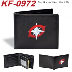 Stray Kids Anime peripheral black brown leather double fold wallet 12X10X1.5CM 70g