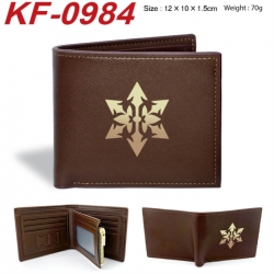 Honkai: Star Rail  Anime peripheral black brown leather double fold wallet 12X10X1.5CM 70g