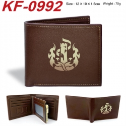 Honkai: Star Rail  Anime peripheral black brown leather double fold wallet 12X10X1.5CM 70g