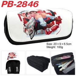DANDADAN Anime double-layer pu leather printing pencil case 20x9x6.5cm